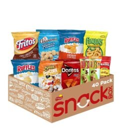 Tasty Snacks Variety Pack. Frito-Lay Chips. Nuts. Cookies and Quaker Chewy Bars. 40 Count